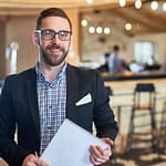 vendedor en un speech